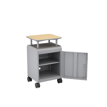 Smith Trades Industrial Storage Cabinet, 37 in H, 21 in W, Platinum, (1) Adj. + (1) Fixed/Base Shelves 121100000PPMAPPP